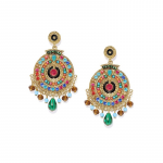 Multicoloured Gold Plated Dangler Drop Earrings